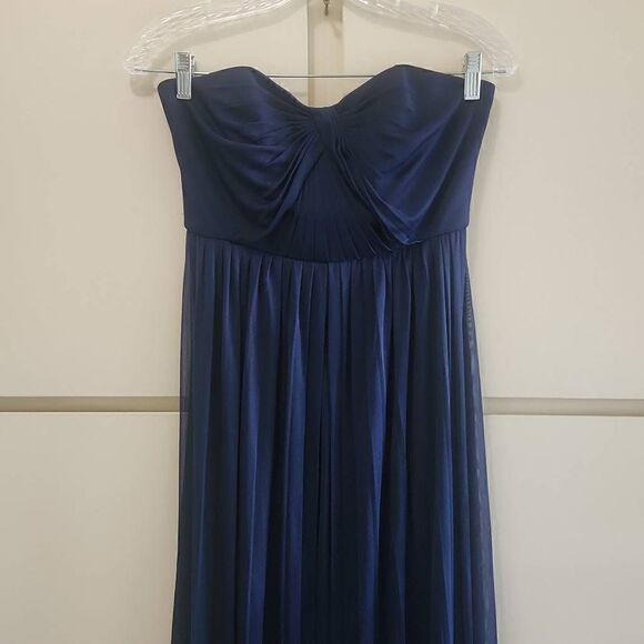 David's Bridal Navy Blue Strapless Maxi Dress,  NWOT, Sz. 4 - Picture 1 of 7